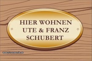 Fußmatte - Hier wohnt im Holzdesign