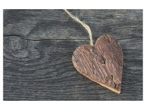 Fußmatte Holzherz - natürlich schön