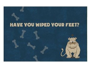 Fußmatte Hund mit Spruch