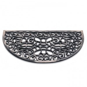 Fußmatte Inca halbrund silberfarben 45x7