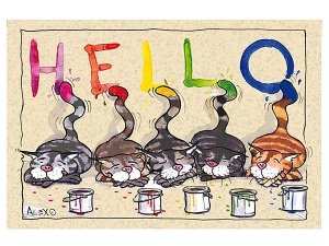 Fußmatte Künstlerkatzen