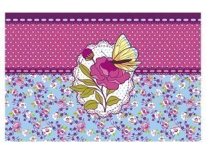 Fußmatte Rose mit Schmetterling