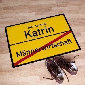 Fussmatte im Stil eines Ortsschildes *Or