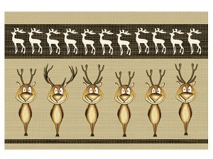 Fußmatte - lustig mit Elchen in beige