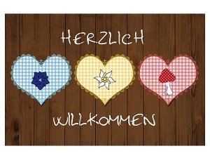 Fußmatte mit Herzen - Herzlich Willkomme