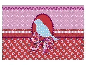 Fußmatte mit Vogel und Schleife