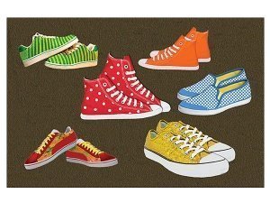 Fußmatte mit trendigem Sneaker-Motiv