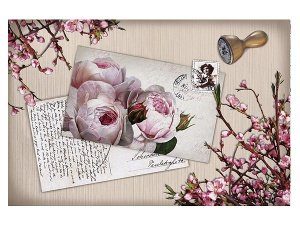 Fußmatte mit wunderschöner Rosen-Postkar