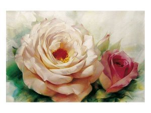 Fußmatte mit zartem Rosenmotiv