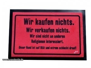 Fußmatte -  wir kaufen nichts, wir 