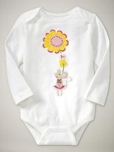 GAP Baby Body Langarm Maus 100% Bio Baum