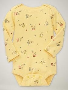 GAP Baby Body Langarm Zirkus Gelb