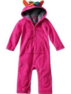 GAP Fleece Playsuit Pink Pony
