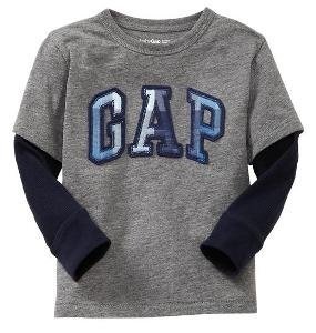 GAP Langarm LogoShirt Grau