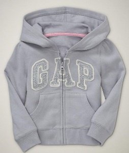 GAP Logo Kaputzen Jacke Grau/Glitzer