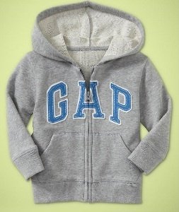 GAP Logo Kaputzen Jacke Grau/Hellblau