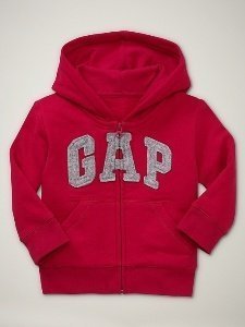 GAP Logo Kaputzen Jacke Rot/Grau