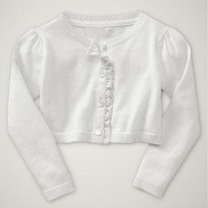 GAP Mädchen Rüschen Cardigan Weiß