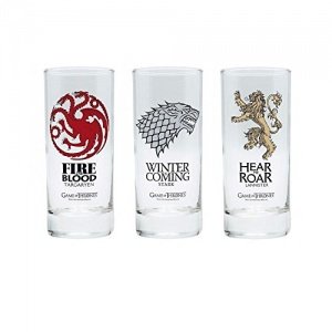 Game of Thrones - TV Serien Trinkgläser 3er Set 300 ml - Stark - Lannister - Targaryen