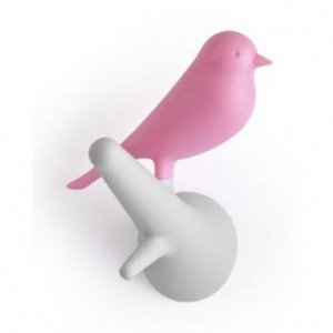 Garderobenhaken Spatzen 2-er Set weiss/p