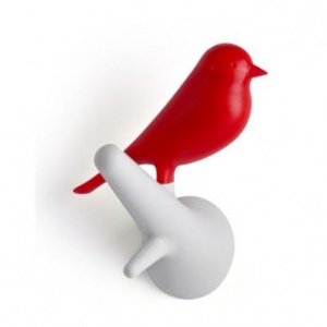 Garderobenhaken Spatzen 2-er Set weiss/r