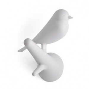 Garderobenhaken Spatzen 2-er Set weiss/w