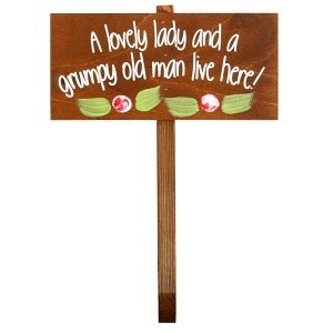 Gartenschild  "A lovely lady and a grump