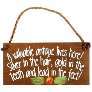 Gartenschild  "A valuable antique lives 