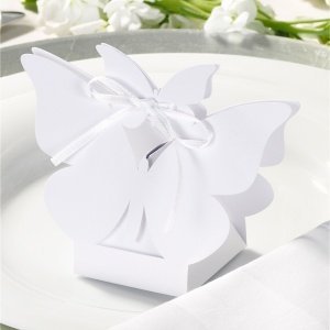 Gastgeschenk-Box Schmetterling, weiß, 10