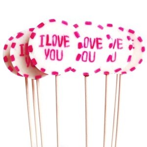 Gastgeschenk Lolli I Love You, mittel