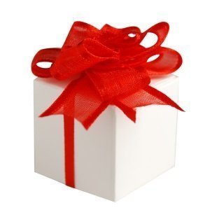 Gastgeschenk Santorini, weiß-rot