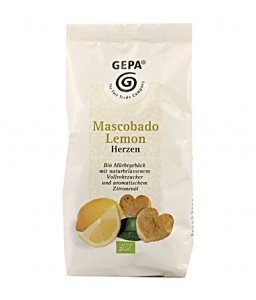 GEPA Biogebäck Mascobado Lemon Herzen 125g (125g Beutel)