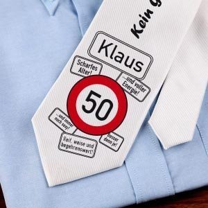 Geburtstags-Krawatte zum 50sten mit eige