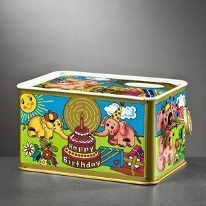 Geburtstags-Spieldose aus Blech