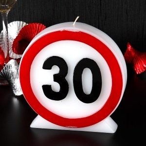 Geburtstagskerze Verkehrszeichen 30