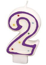 Geburtstagskerze Zahl 2 Torten-Deko weis