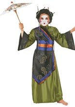 Geisha Children Costume Chinese green-bl