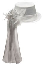 Geister-Braut Zylinder mit Schleier weis