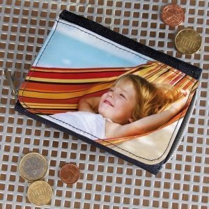 Geldbörse in Jeansoptik mit Foto