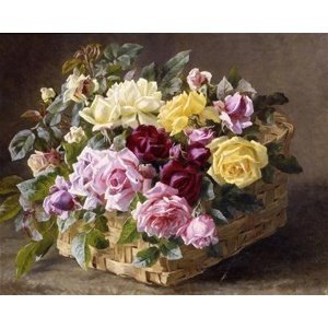 Gemälde-Replik "Roses in a Garden Basket