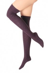 Gemusterte Overknee-Strümpfe