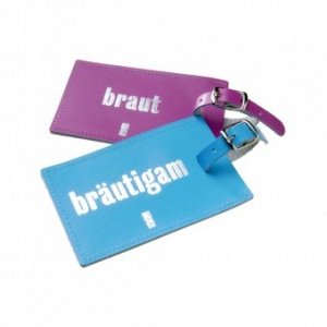 Gepäckanhänger-Set Braut & Bräutigam