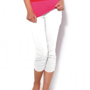 Geraffte Capri-Hose Simclan weiß