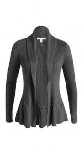 Gerippter Feinstrick-Cardigan