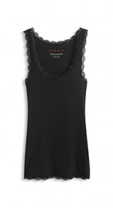 Geripptes Spitzen-Longtop