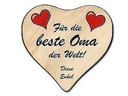 Geschenk: Herz Holzschild 24x24x1,4cm fü