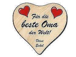 Geschenk: Holzschild 18x18x1 cm Herzform