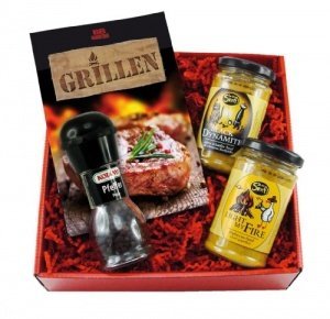 Geschenk Set BBQ Pfeffermühle und Senf