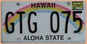 Geschenk aus den USA Nummernschild Hawai