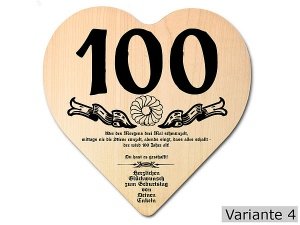 Geschenk zum 100. Geburtstag: Herz Holzs